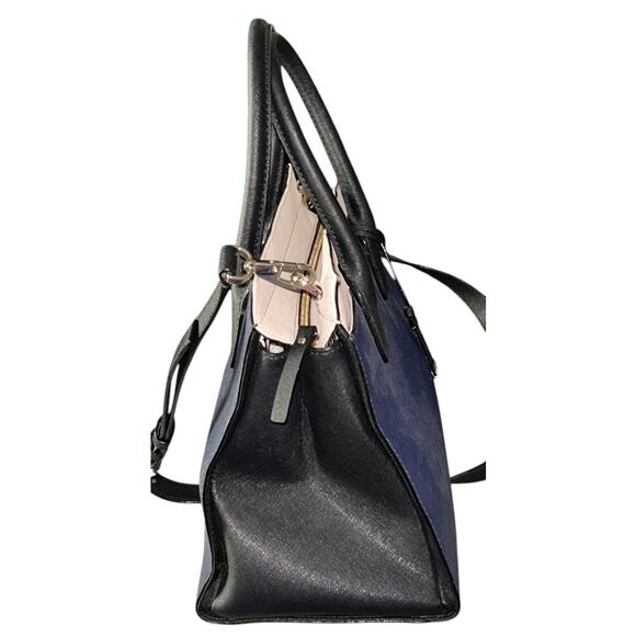 Kate Spade Leather Cameron Street Candace Navy Blue & Cream Crossbody Satchel - Picture 4 of 10